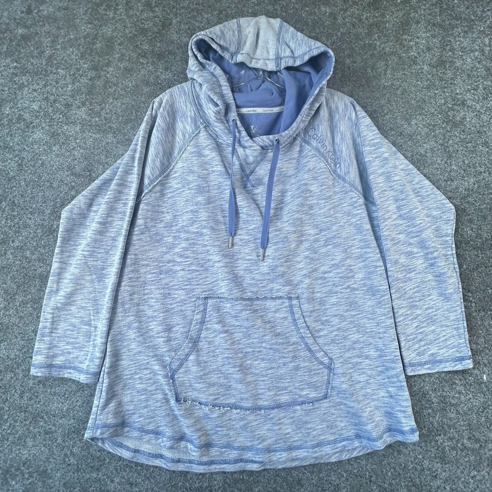Calvin Klein Pullover Hoodie Womens L Blue Heather Outdoor Performance Quick Dry